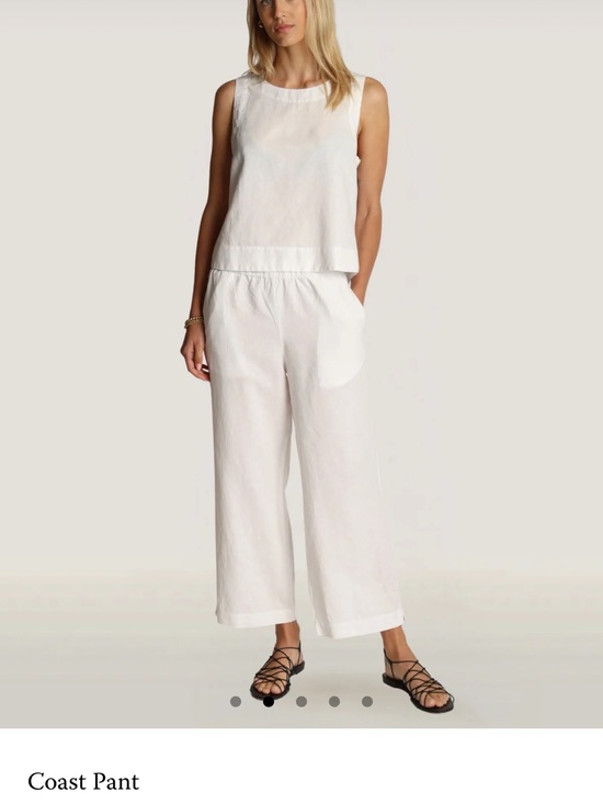 dylan Pants - dylan White Wide-Leg Linen Blend Pants